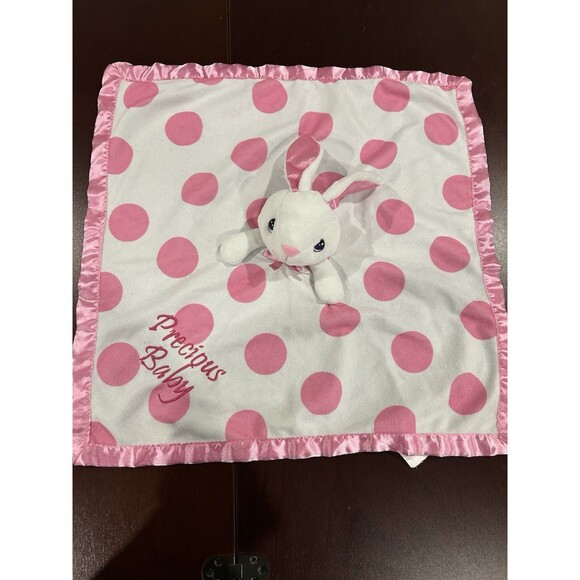 Precious Moments Precious Baby Bunny Pink Lovey Security Blanket Satin Trimmed - Picture 1 of 7
